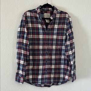ST JOHN'S BAY Men's Plaid Shirt - Red, Blue, White